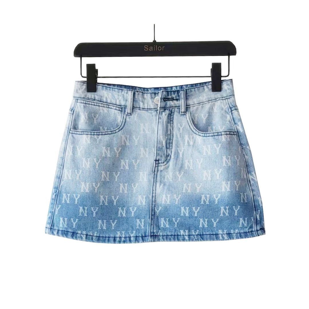 MLB Monogram Logo Print Skirt