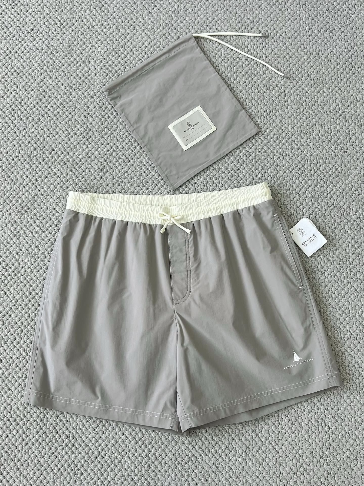 Brunello Cucinel! Straight-Leg Mid-Length Logo-Print Swim Short