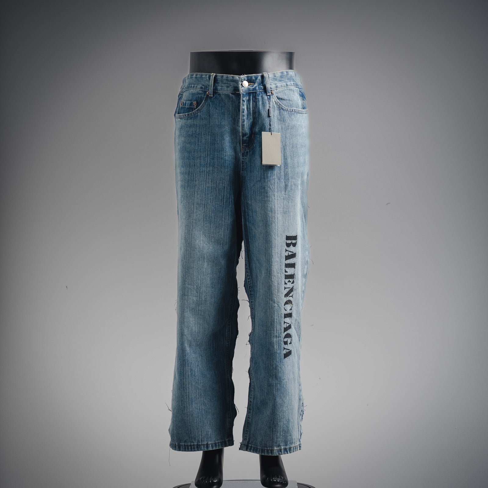 Balenciag! Stencil Hybrid Wide Leg Jeans