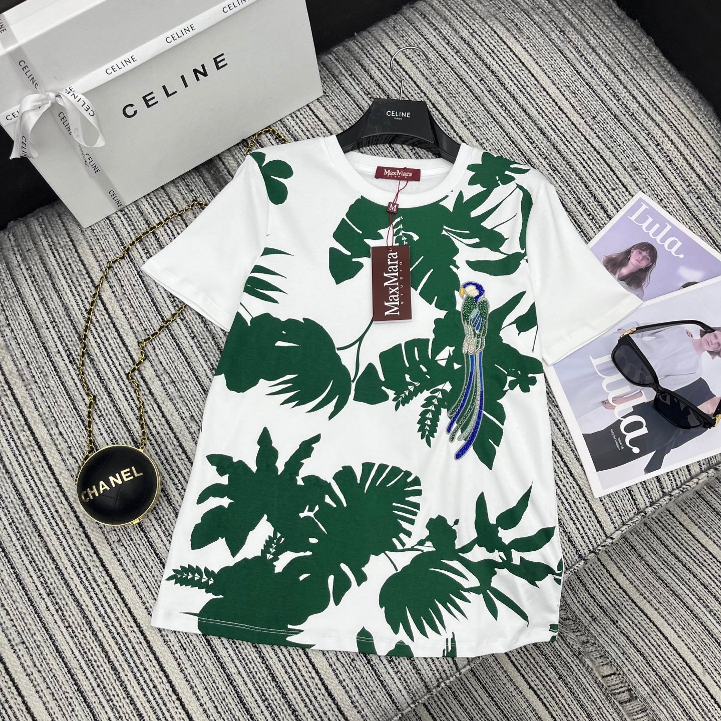 Max! embroidered logo round neck short sleeve T-shirt