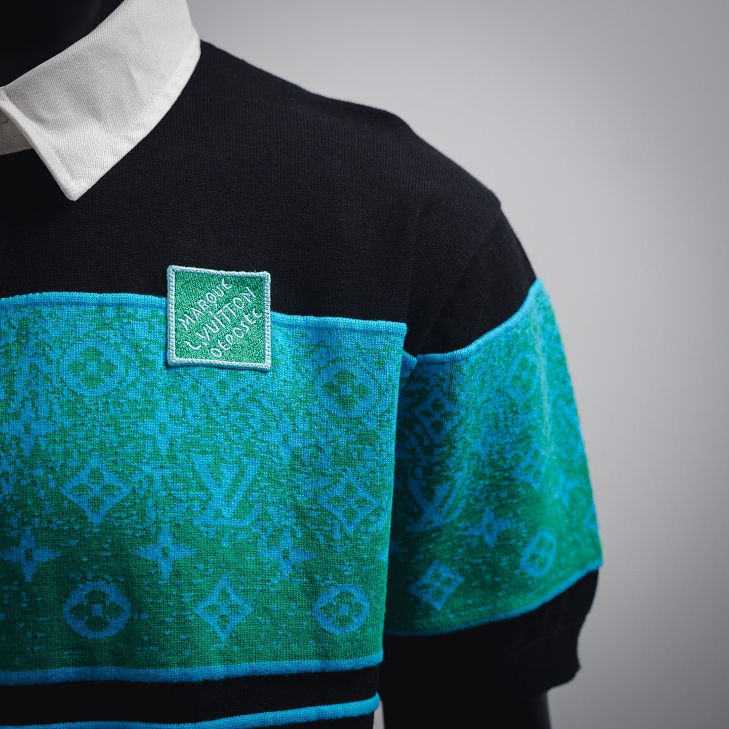 Polo à manches courtes en jacquard irisé