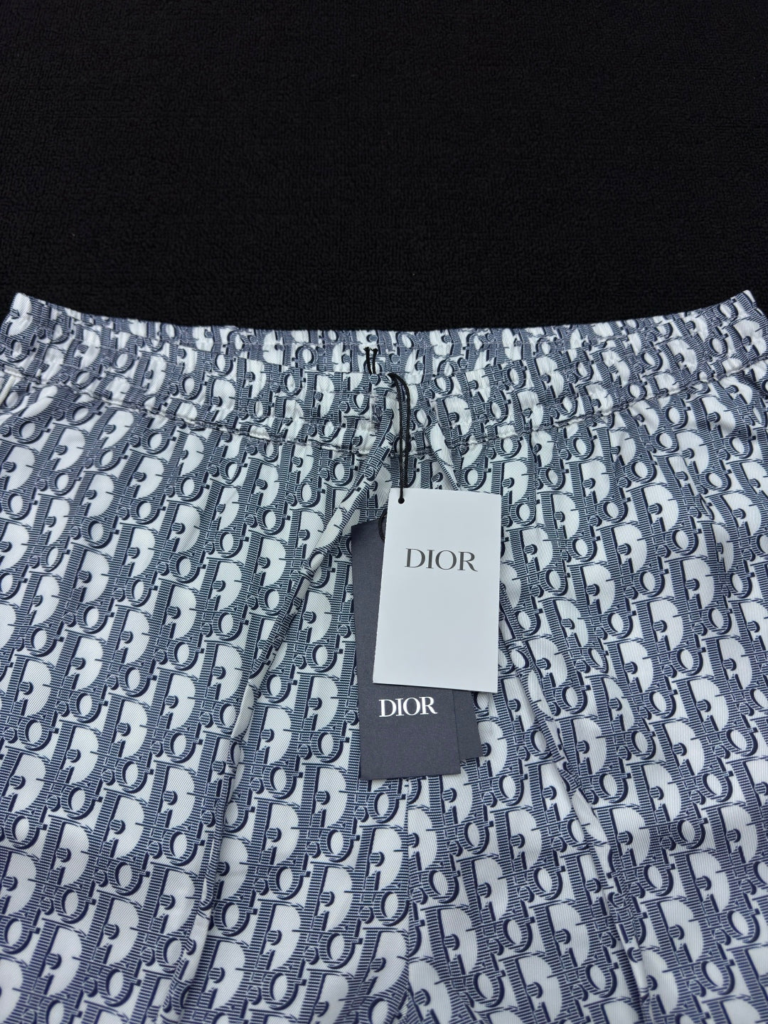 Pantalon imprimé monogramme Dio! en voile de mûrier blanc et bleu