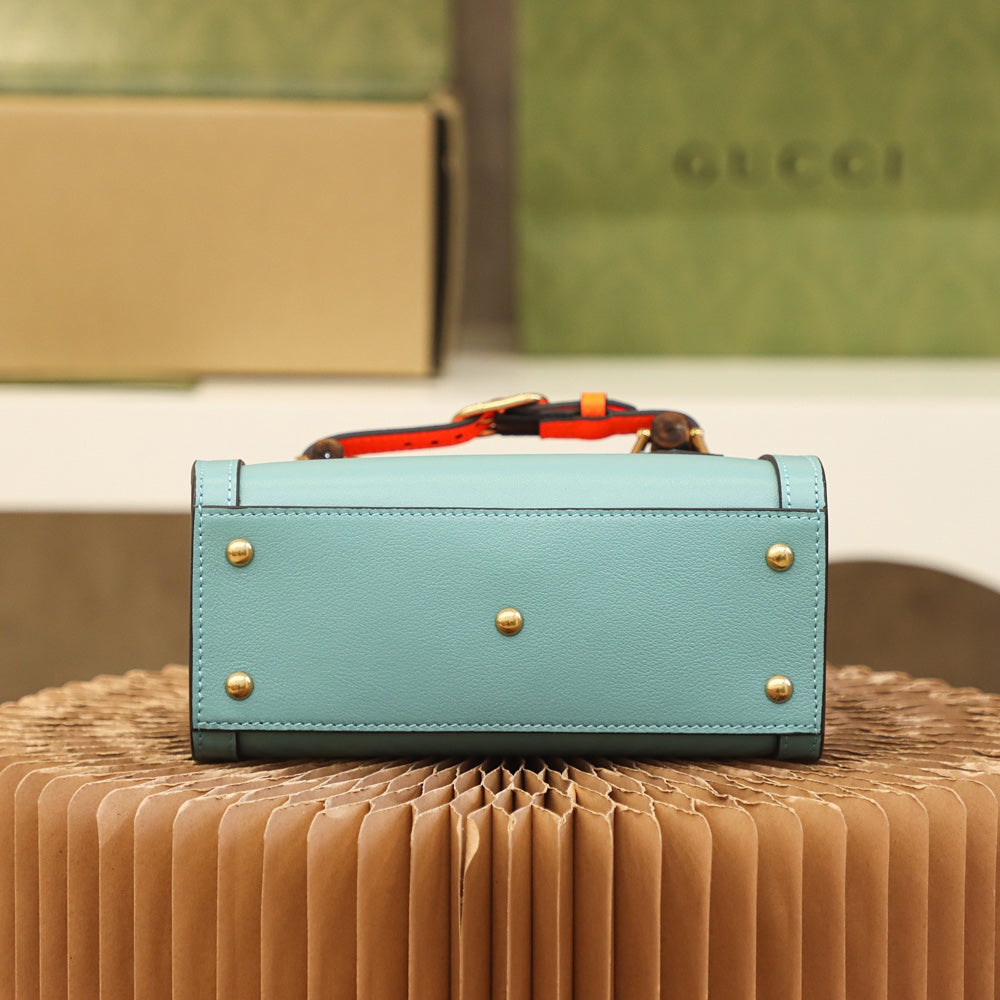 Petit sac fourre-tout Diana de Gucc ! en cuir bleu ciel foncé