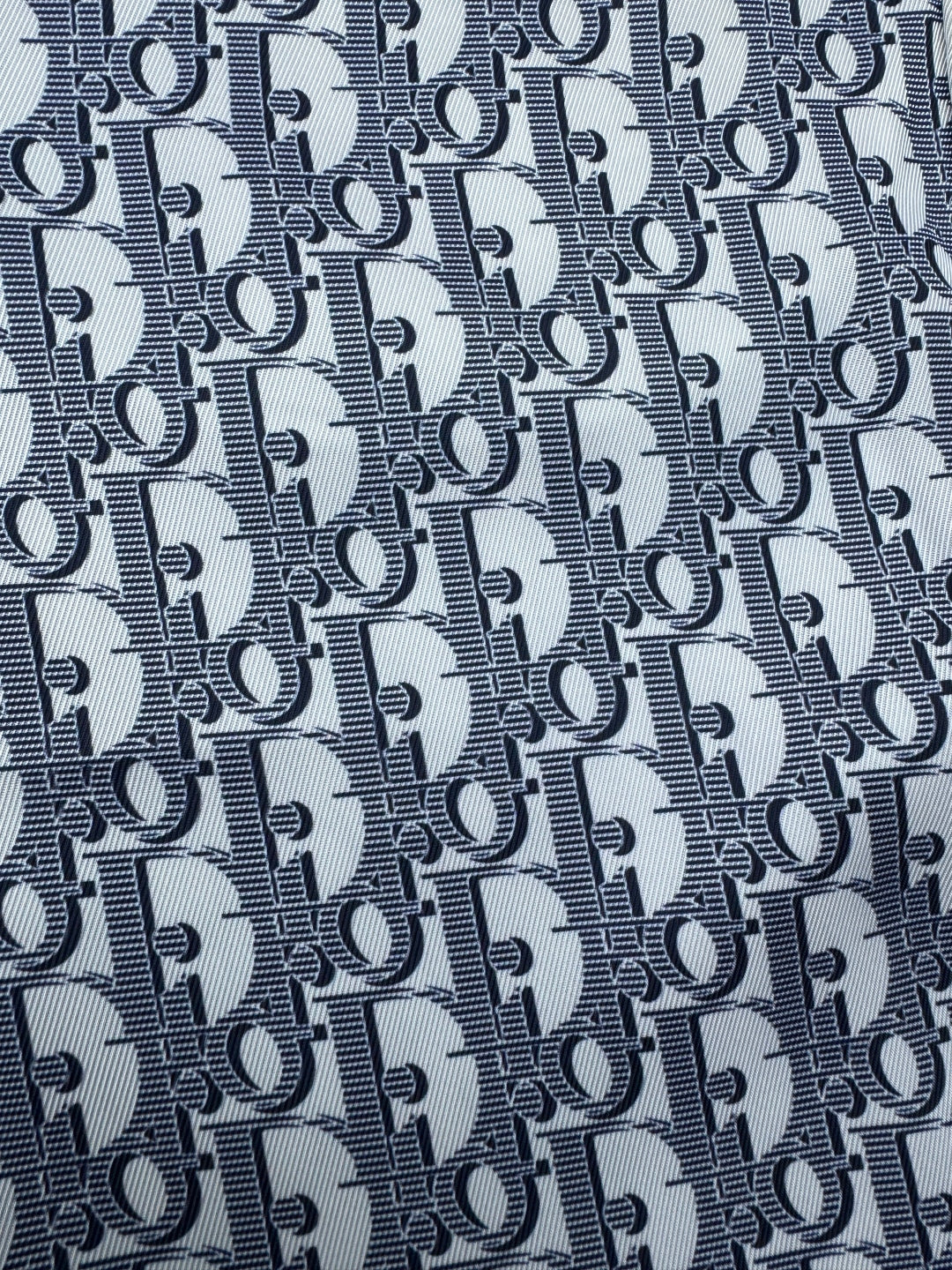 Pantalon imprimé monogramme Dio! en voile de mûrier blanc et bleu