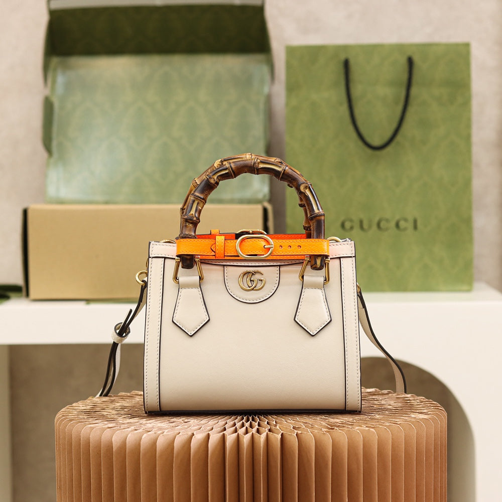 Gucc! Diana Small Tote Bag in Almond Leather