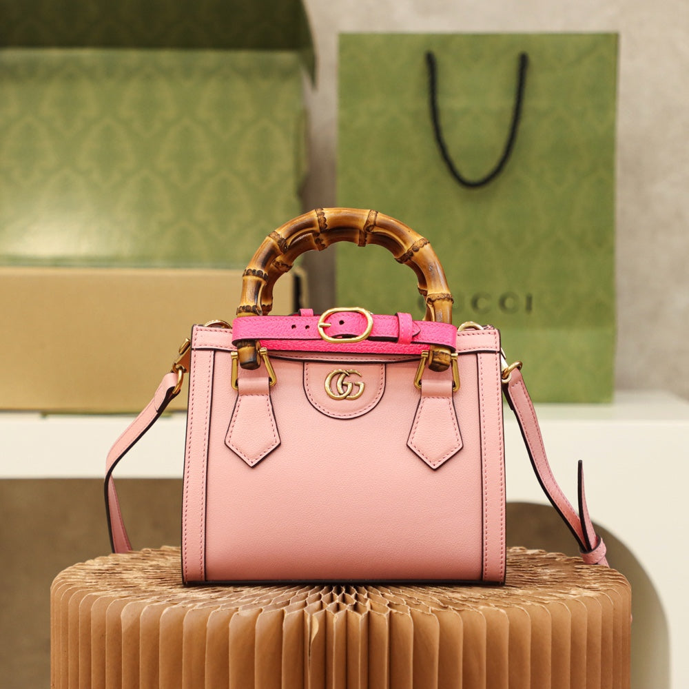 Gucc! Diana Small Tote Bag in Tea rose Leather