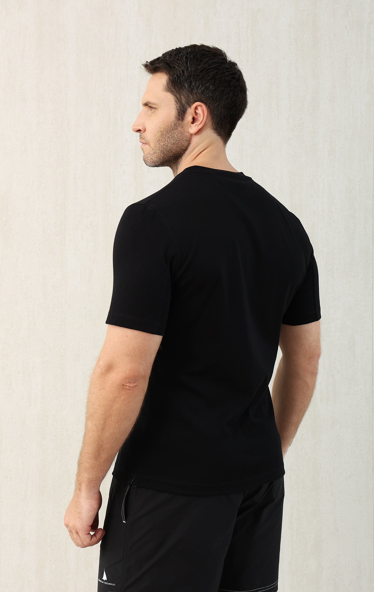 T-shirt à manches courtes en coton avec logo Brunello Cucinell!