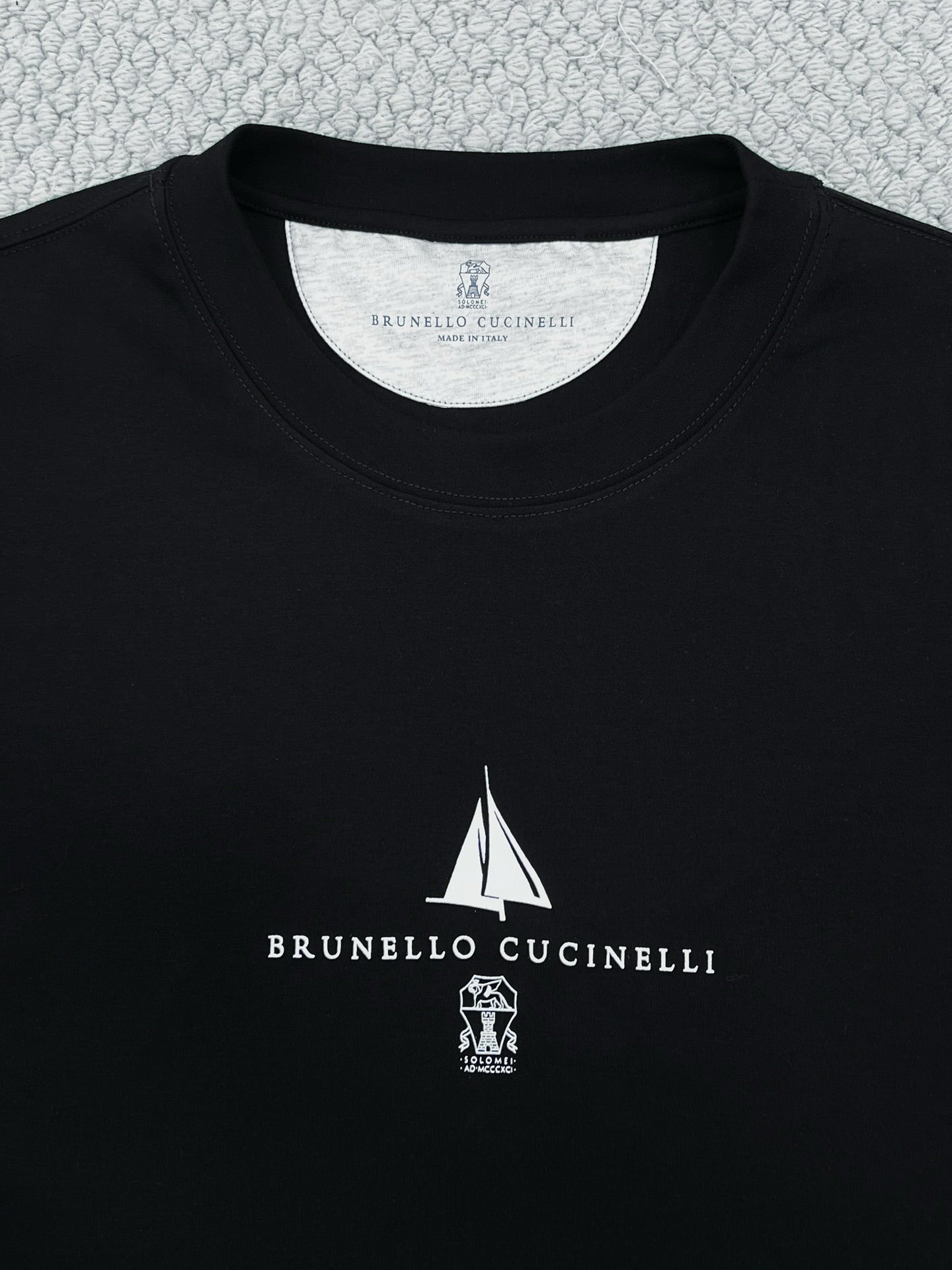 T-shirt à manches courtes en coton avec logo Brunello Cucinell!