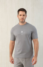 T-shirt à manches courtes en coton avec logo Brunello Cucinell!