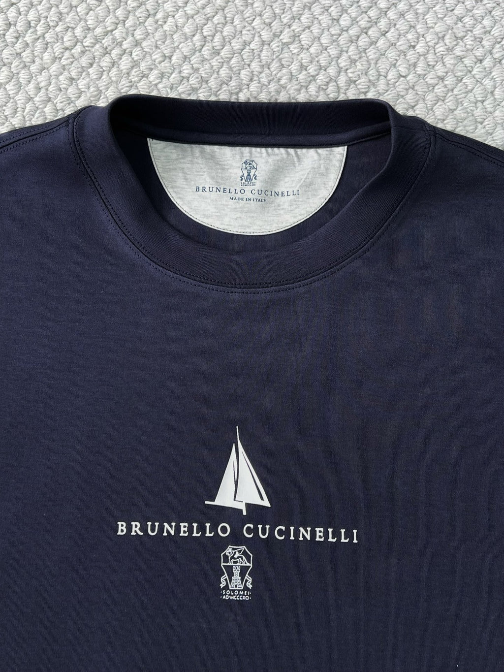 T-shirt à manches courtes en coton avec logo Brunello Cucinell!
