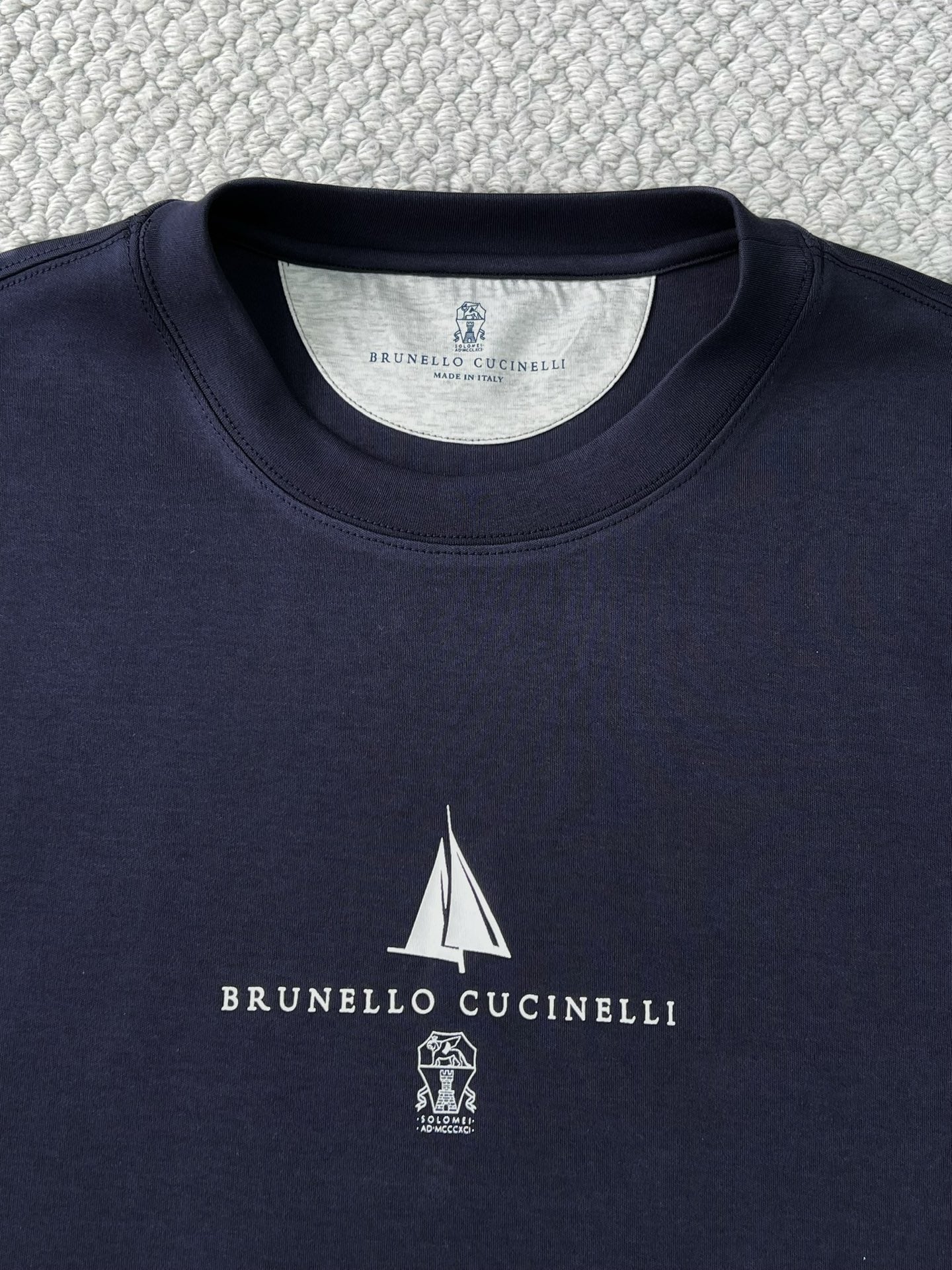 T-shirt à manches courtes en coton avec logo Brunello Cucinell!
