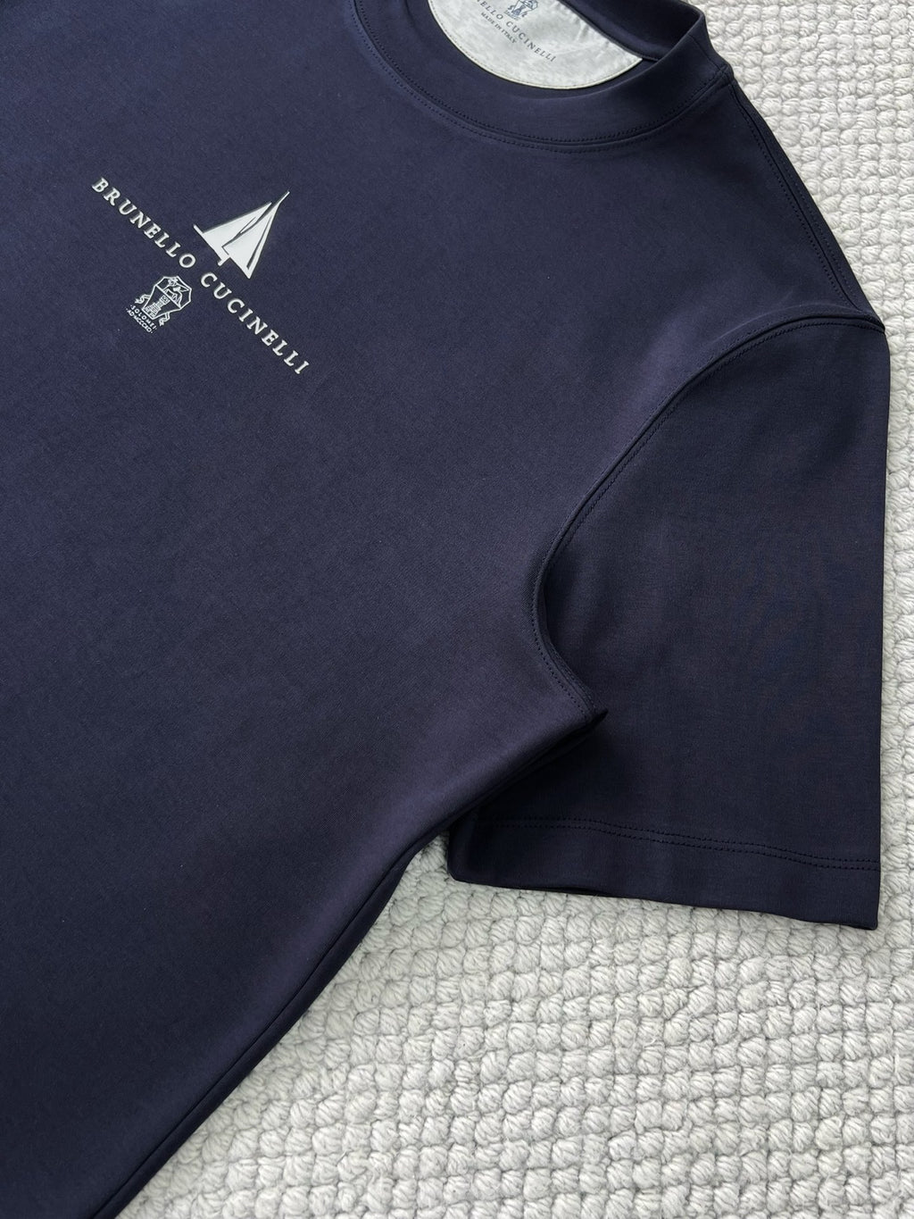 T-shirt à manches courtes en coton avec logo Brunello Cucinell!