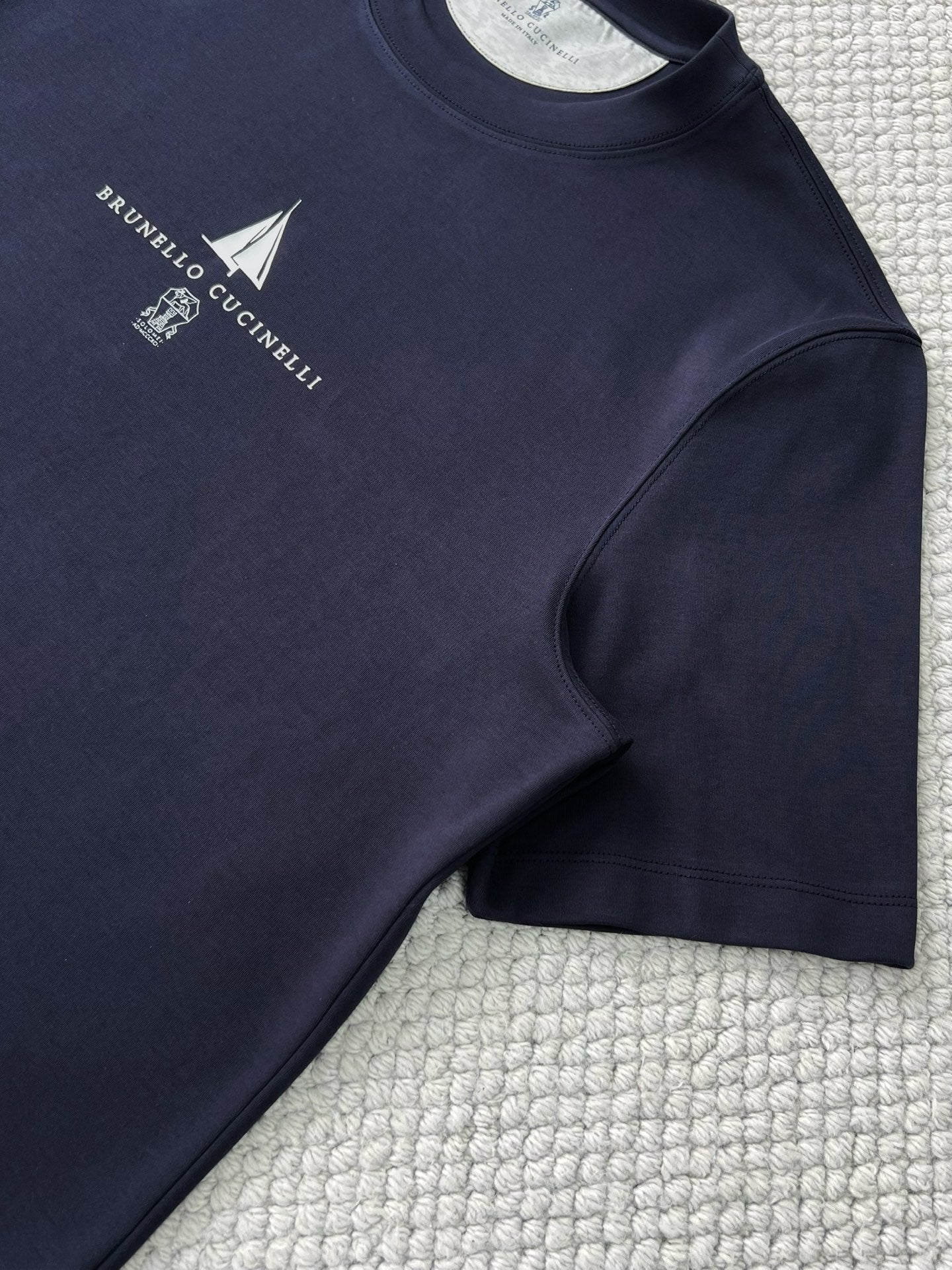 T-shirt à manches courtes en coton avec logo Brunello Cucinell!