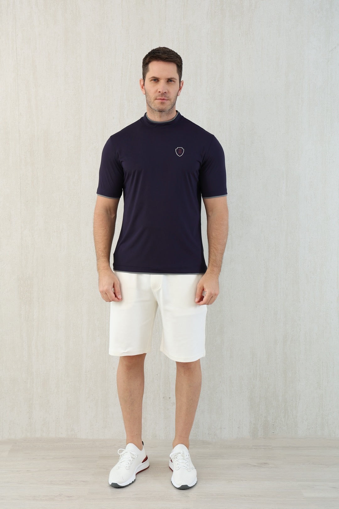 T-shirt ras du cou avec plaque logo Brunello Cucinell!