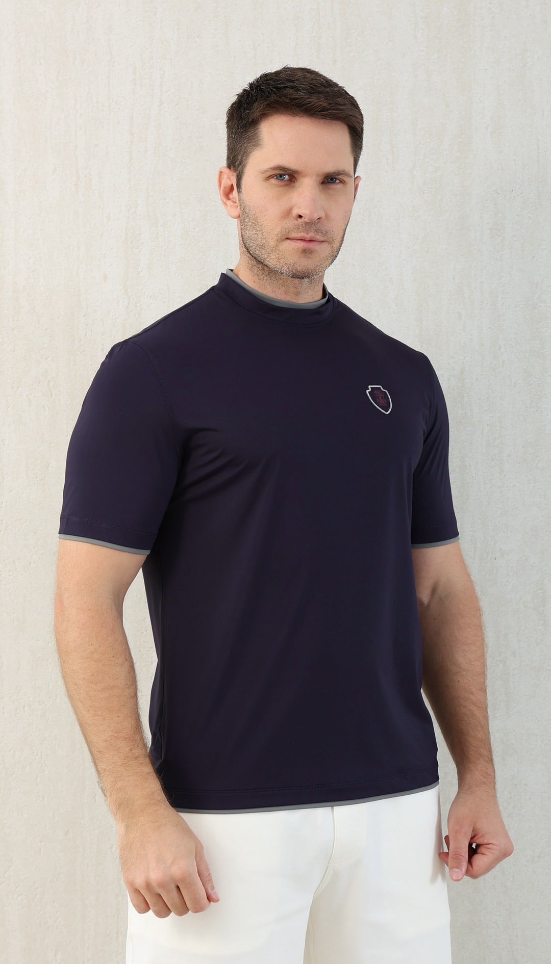 T-shirt ras du cou avec plaque logo Brunello Cucinell!