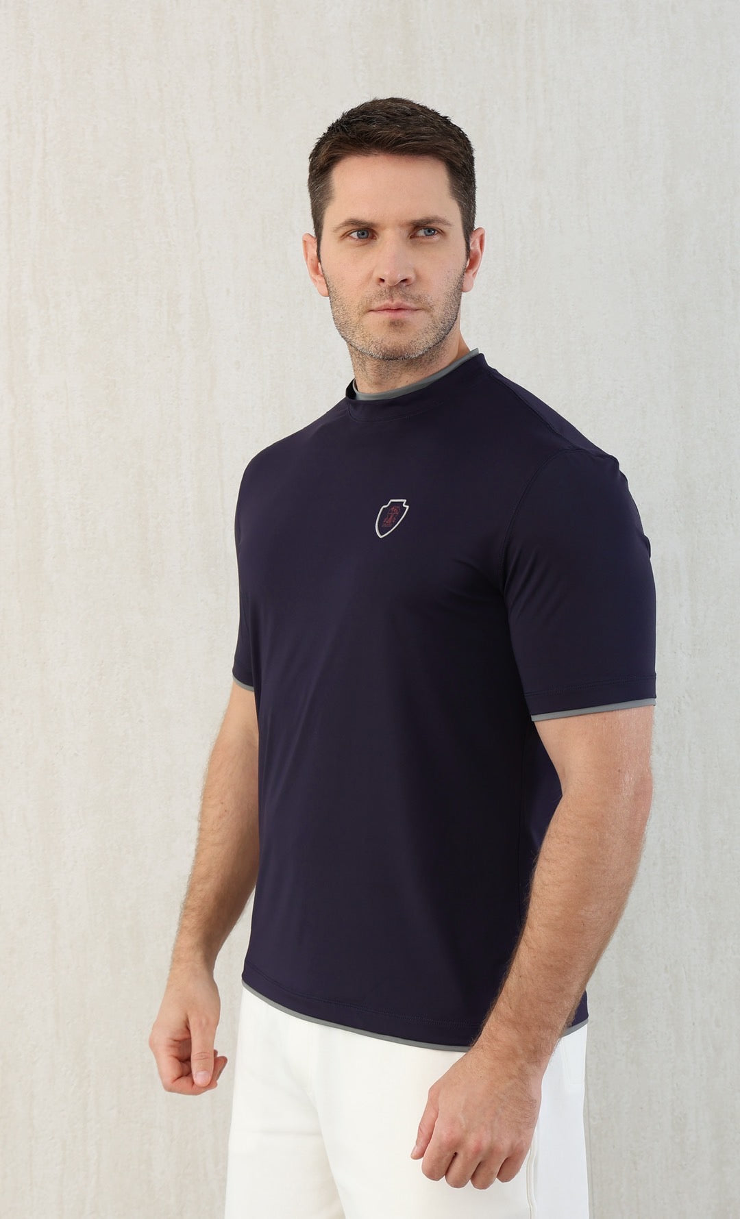 T-shirt ras du cou avec plaque logo Brunello Cucinell!