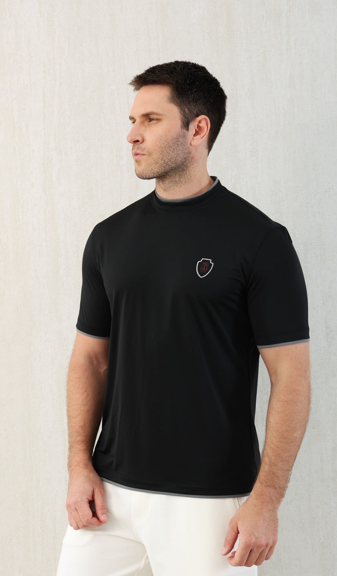 T-shirt ras du cou avec plaque logo Brunello Cucinell!