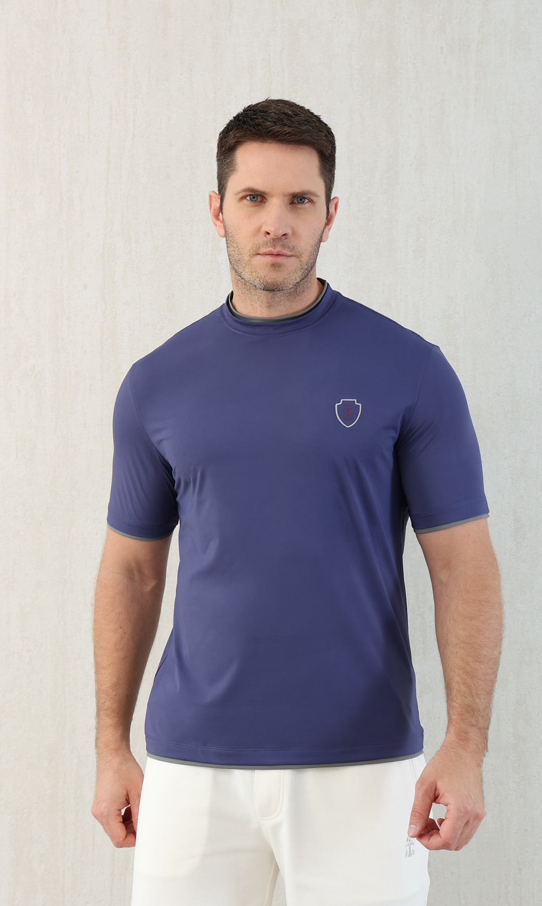 T-shirt ras du cou avec plaque logo Brunello Cucinell!