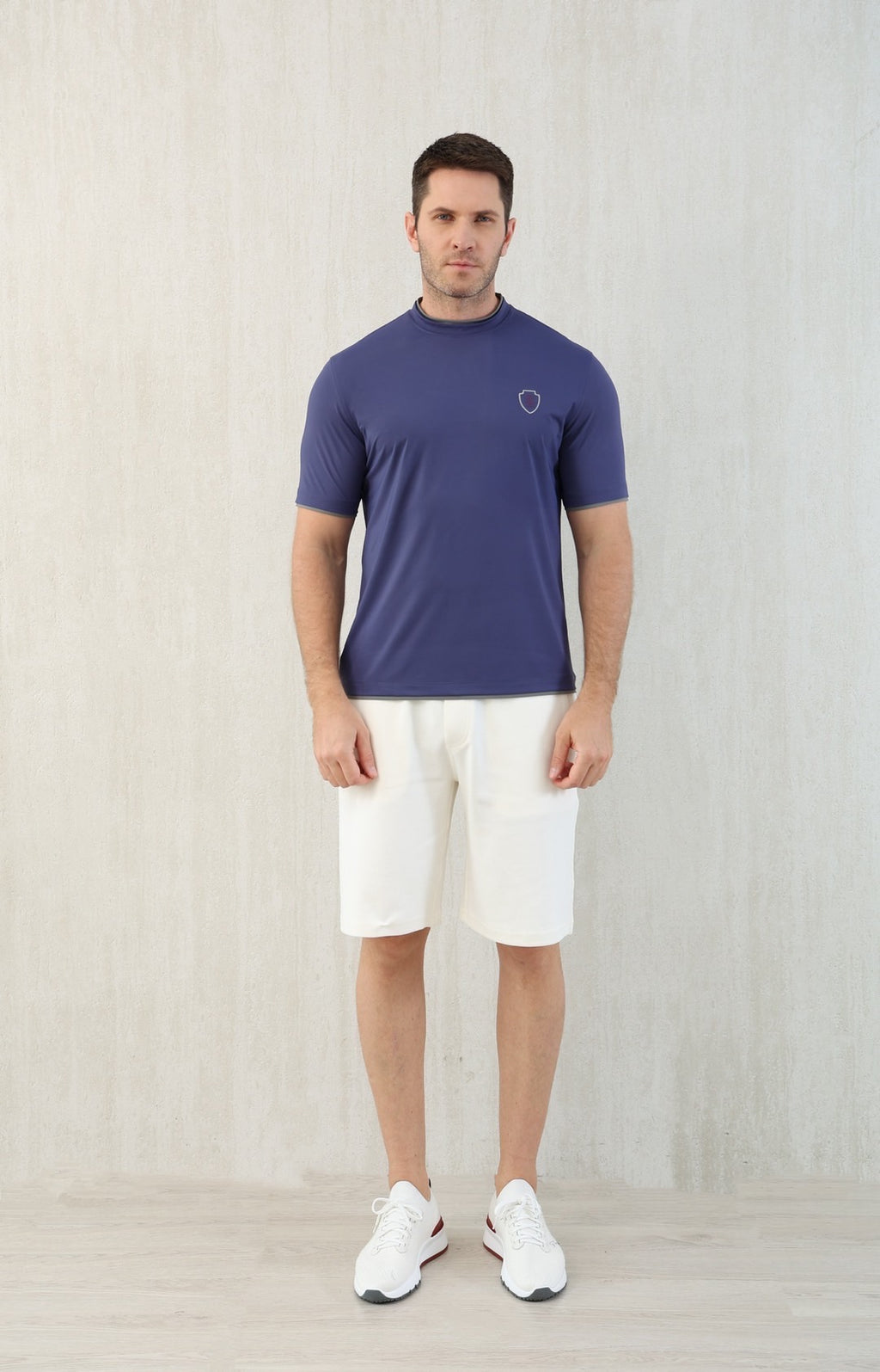 T-shirt ras du cou avec plaque logo Brunello Cucinell!