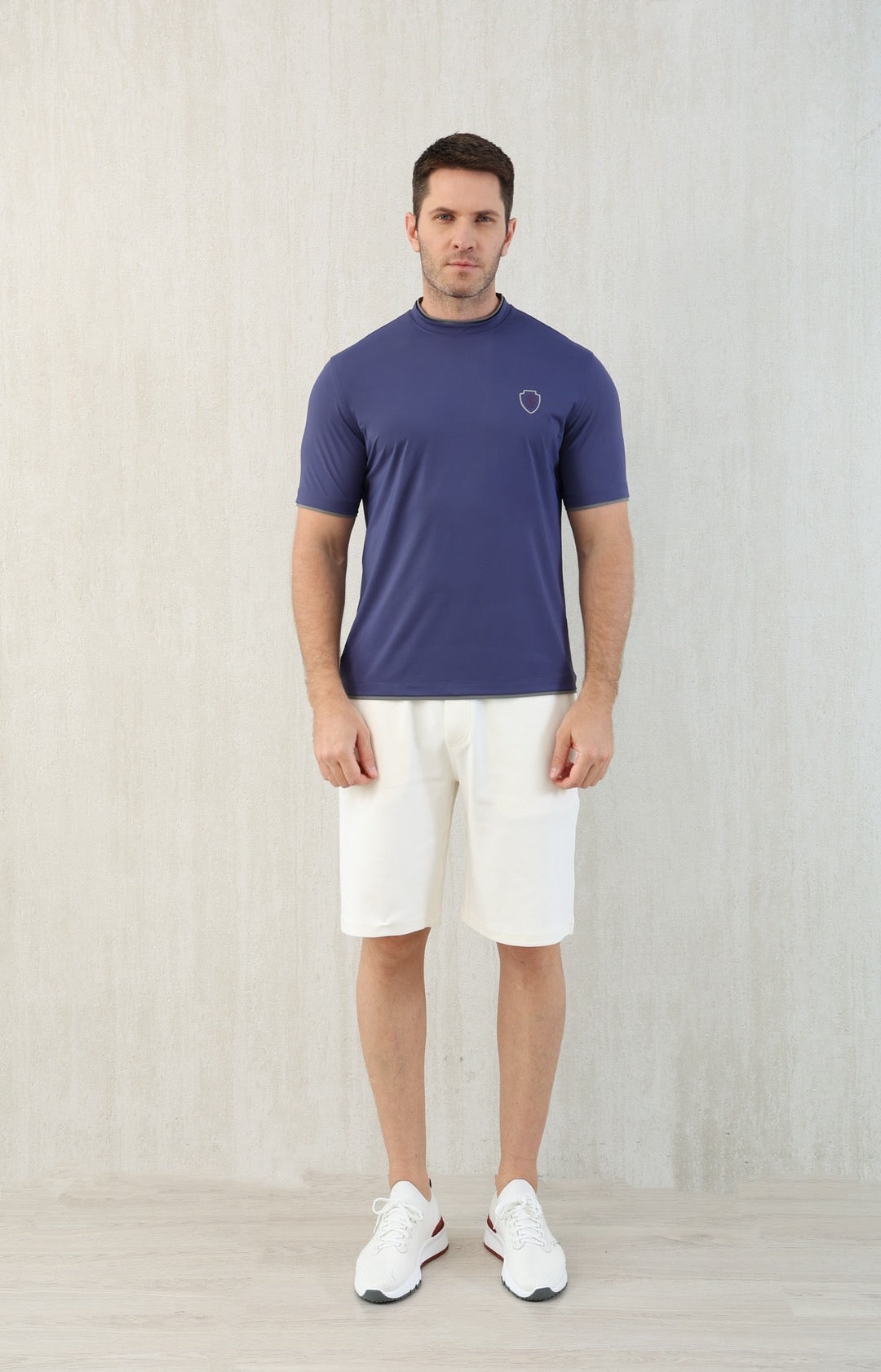 T-shirt ras du cou avec plaque logo Brunello Cucinell!