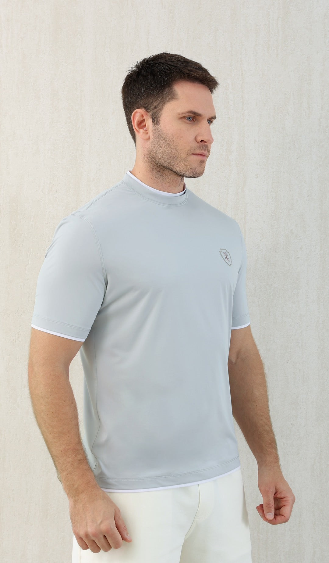 T-shirt ras du cou avec plaque logo Brunello Cucinell!