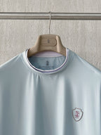 T-shirt ras du cou avec plaque logo Brunello Cucinell!