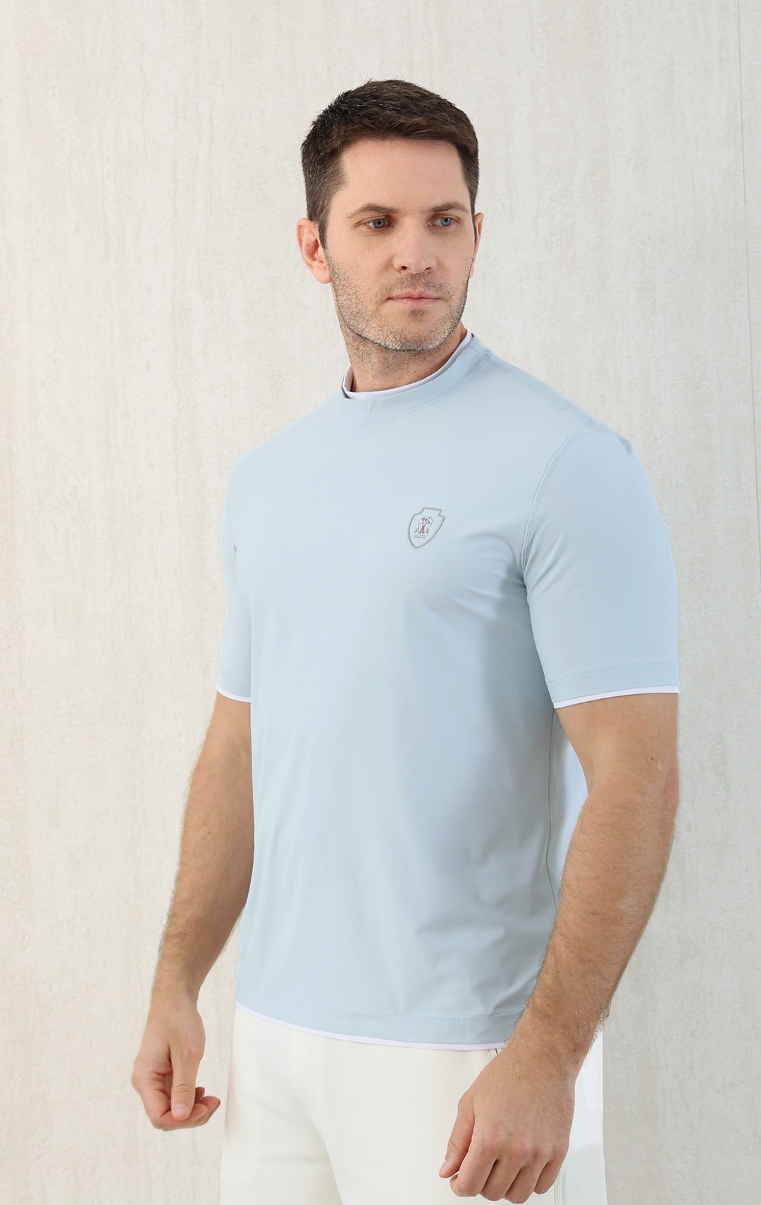 T-shirt ras du cou avec plaque logo Brunello Cucinell!