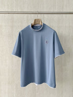 T-shirt ras du cou avec plaque logo Brunello Cucinell!