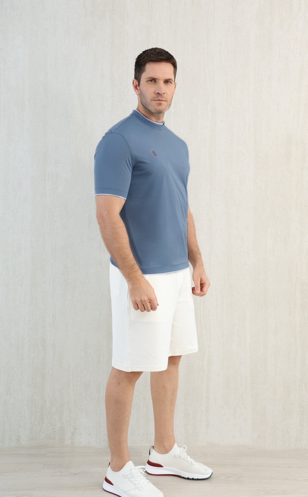 T-shirt ras du cou avec plaque logo Brunello Cucinell!