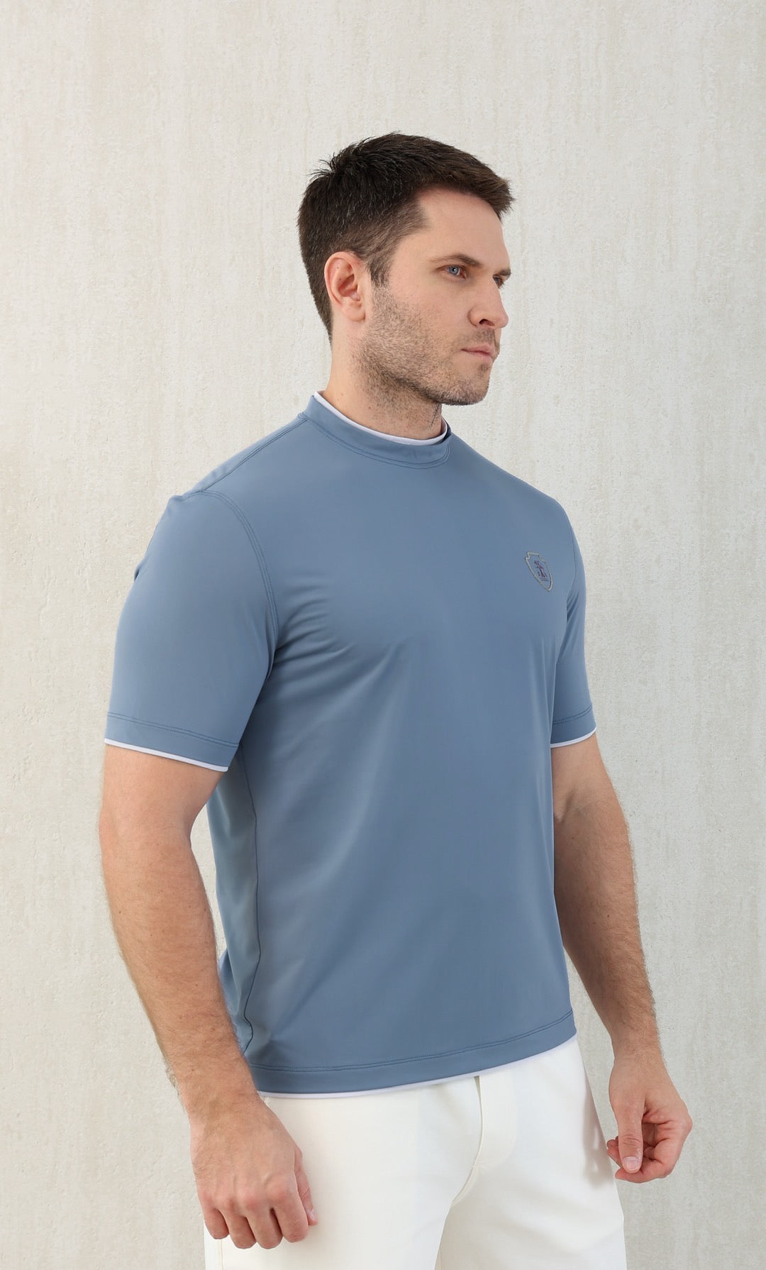 T-shirt ras du cou avec plaque logo Brunello Cucinell!