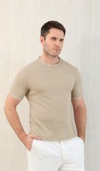 T-shirt à manches courtes et col ras du cou Brunello Cucinell! Fit