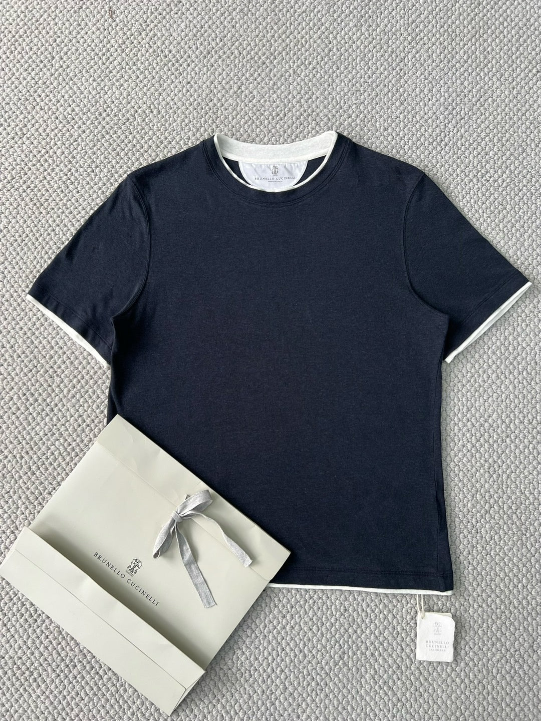 T-shirt à manches courtes et col ras du cou Brunello Cucinell! Fit