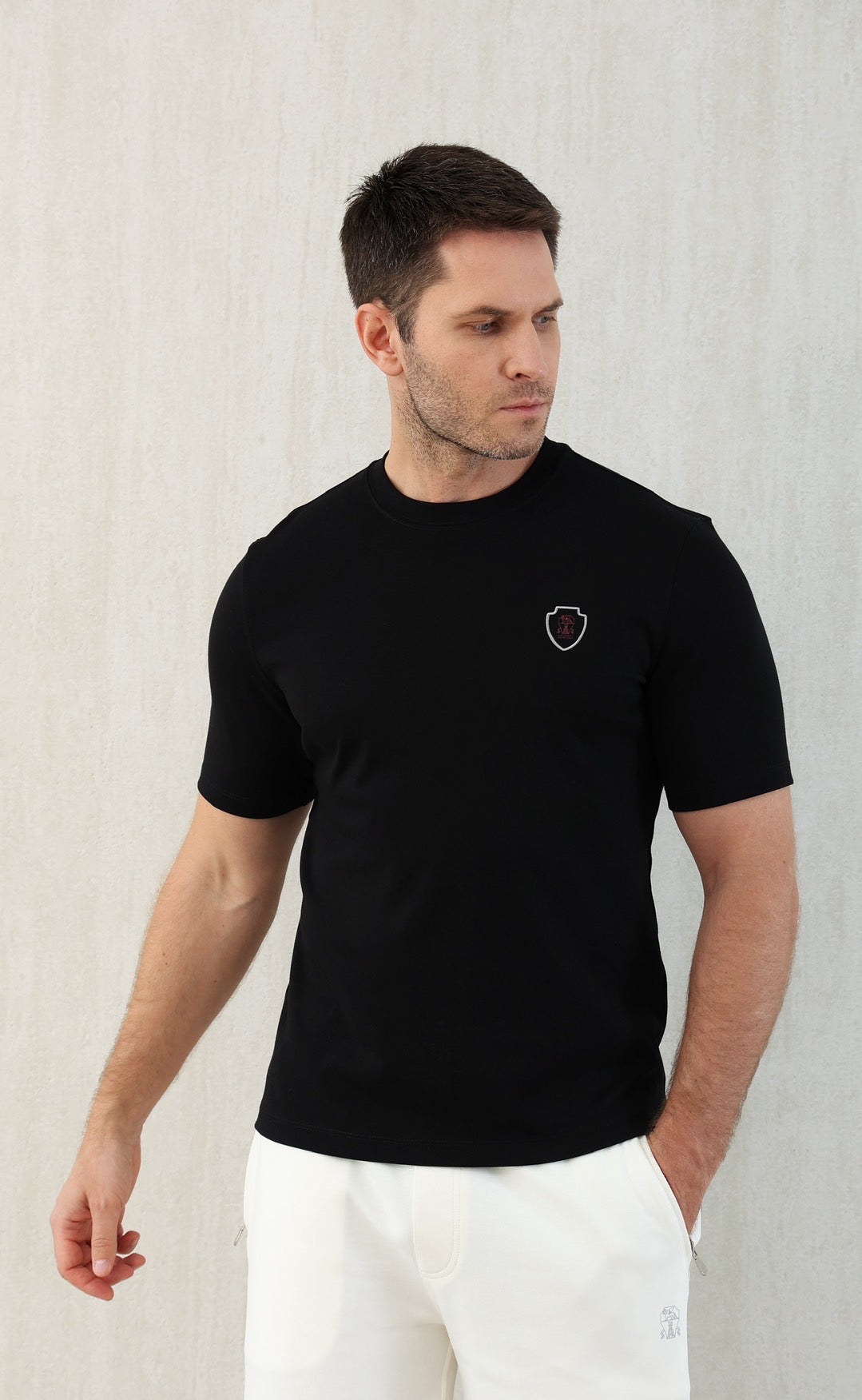 T-shirt de tennis en jersey technique à imprimé logo Brunello Cucinell !