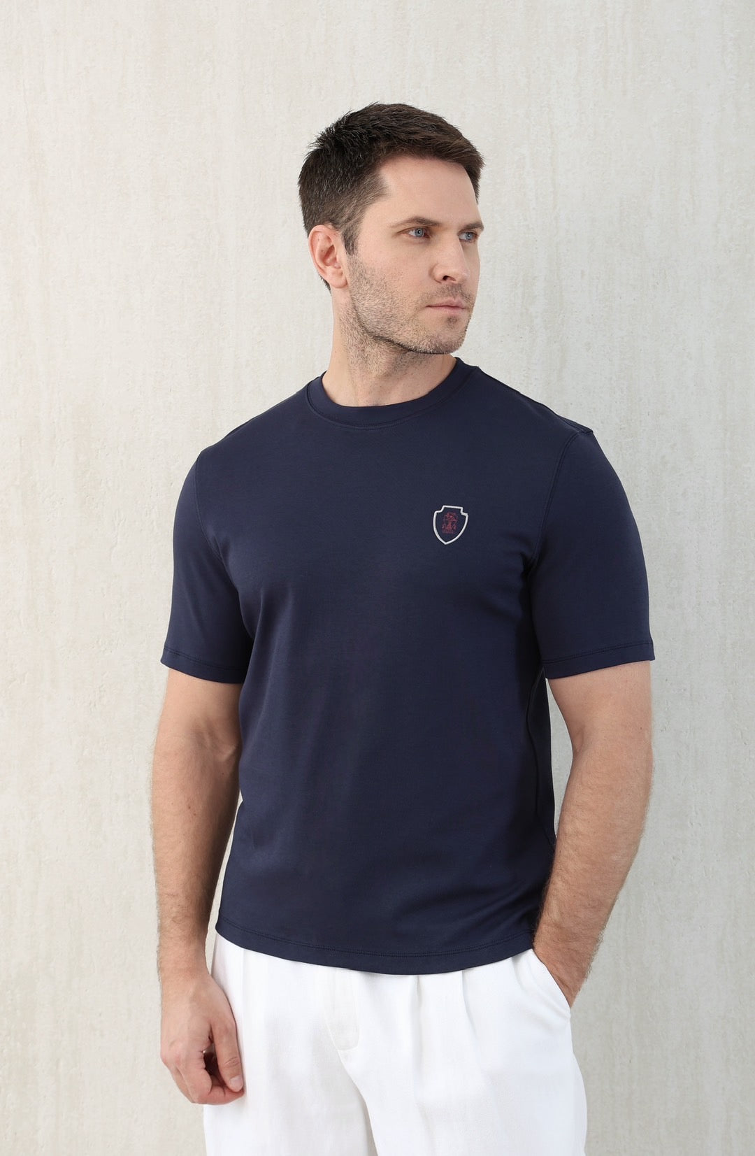 T-shirt de tennis en jersey technique à imprimé logo Brunello Cucinell !