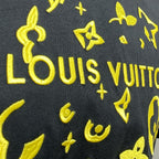 تي شيرت LV قطني بأكمام قصيرة وشعار كلاسيكي