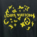 تي شيرت LV قطني بأكمام قصيرة وشعار كلاسيكي