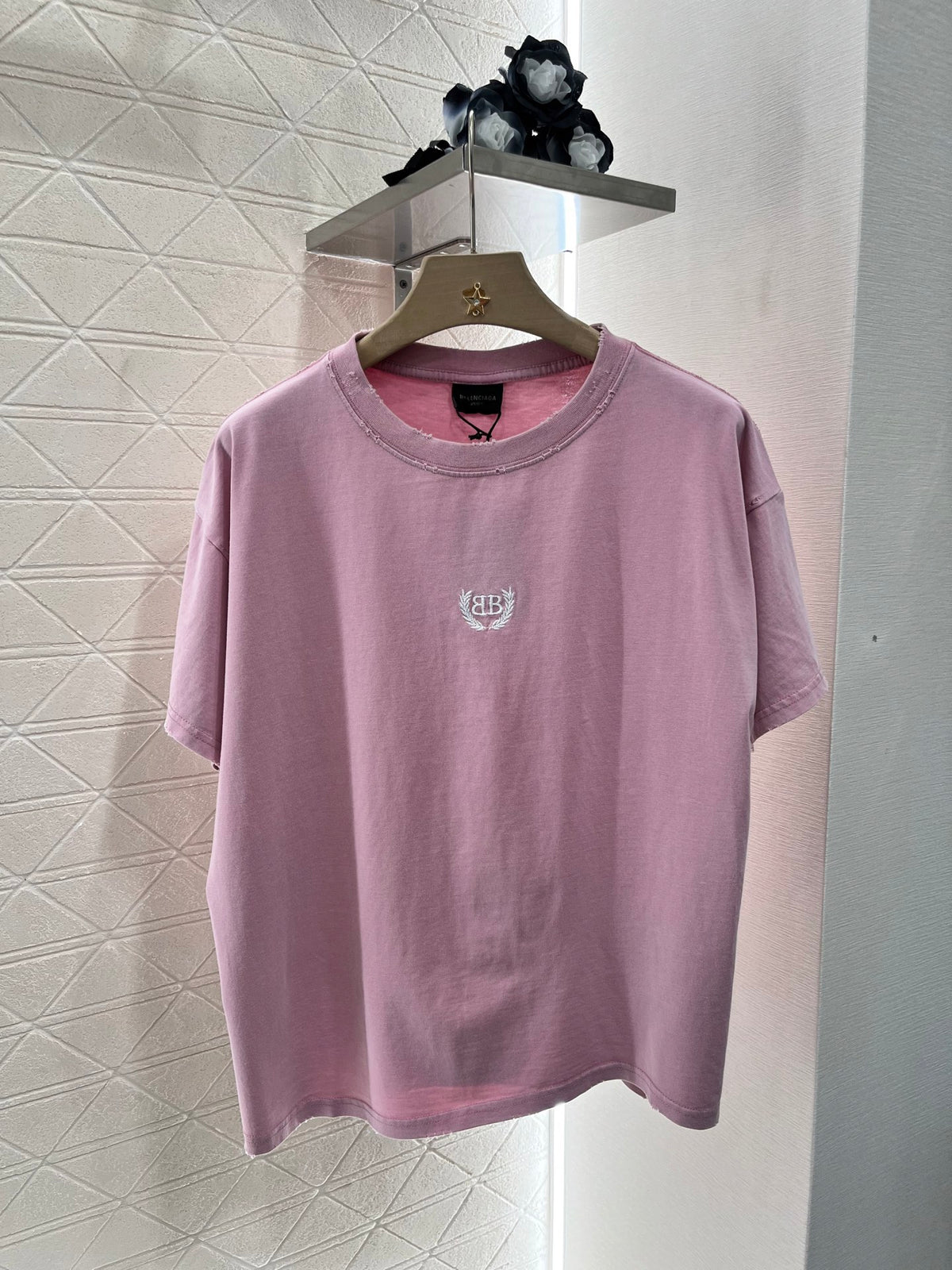 Balenciag! Logo-Embroidered short-sleeve T-shirt