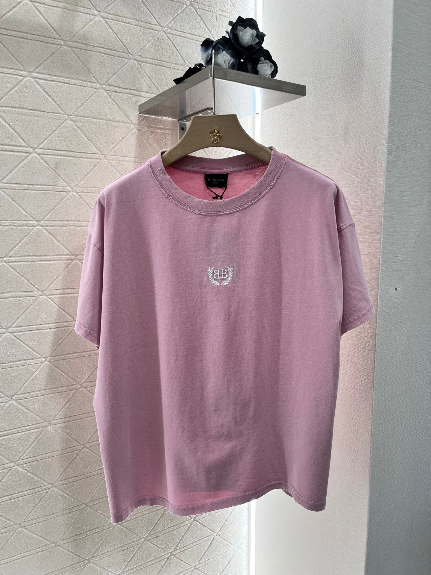 Balenciag! Logo-Embroidered short-sleeve T-shirt