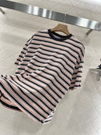 Prad! Striped short-sleeved crew-neck T-shirt