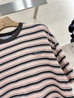 Prad! Striped short-sleeved crew-neck T-shirt