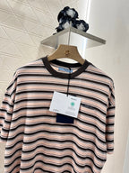 Prad! Striped short-sleeved crew-neck T-shirt