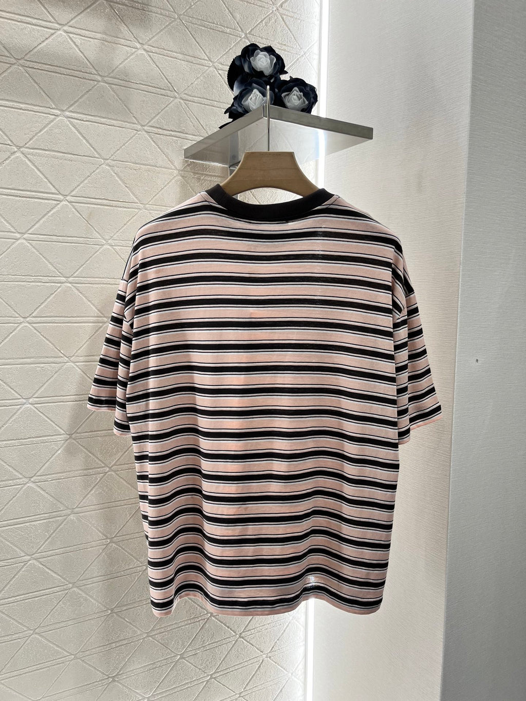 Prad! Striped short-sleeved crew-neck T-shirt