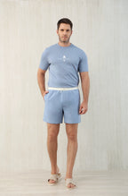 Brunello Cucinel! Straight-Leg Mid-Length Logo-Print Swim Short