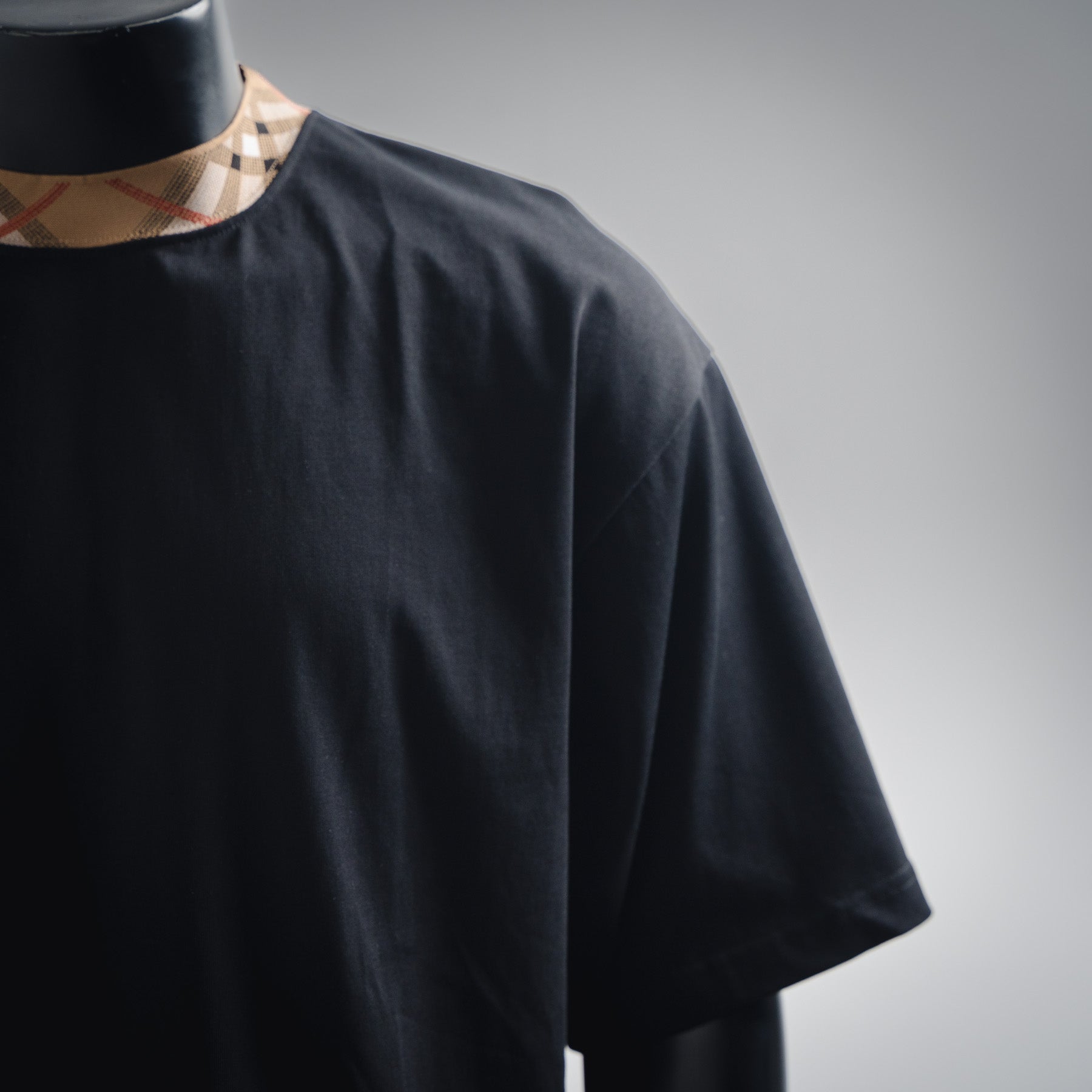 Burberry Check Trim Cotton T-shirt