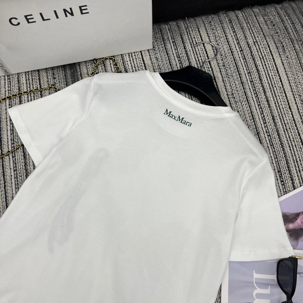 Max! embroidered logo round neck short sleeve T-shirt