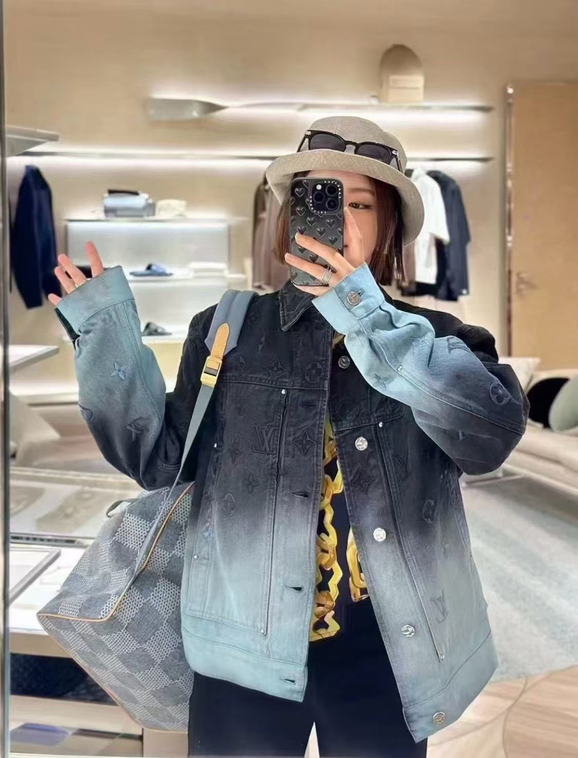 LV Embroidered Denim Pants 'Light Blue'