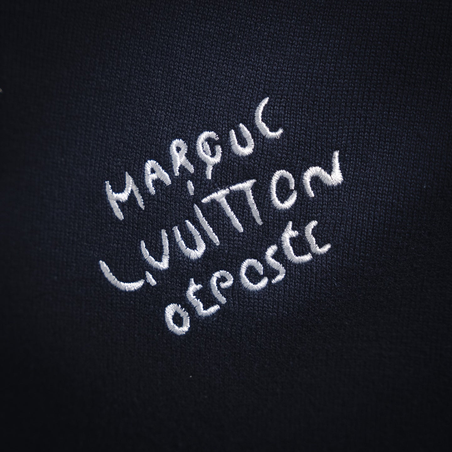 LV Embroidered Short-Sleeved Cotton Blend Polo Shirt