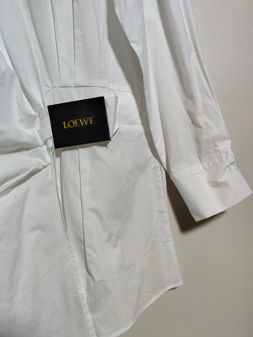Loewe Draped Poplin Mini Shirtdress