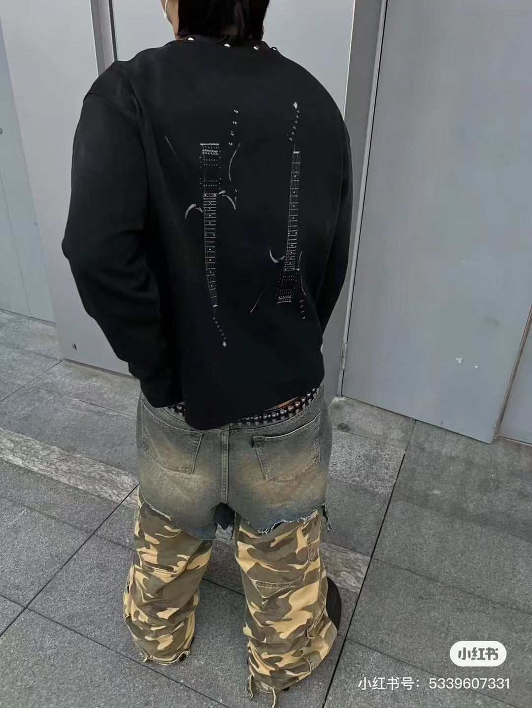 PROJEC! G/R Fake Layered Camouflage Washed Cargo Denim Jeans