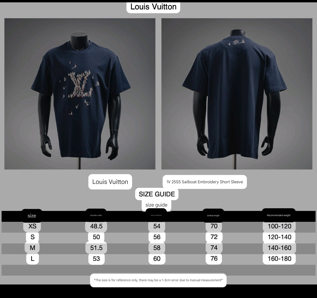 LV Embroidered Cotton T-Shirt